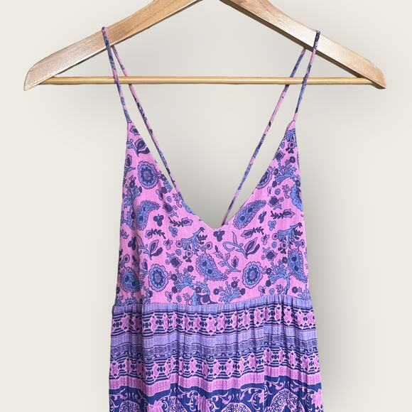 Spell & The Gypsy Journey Strappy Maxi Dress Medium Mulberry Cotton Resortwear - Picture 3 of 12